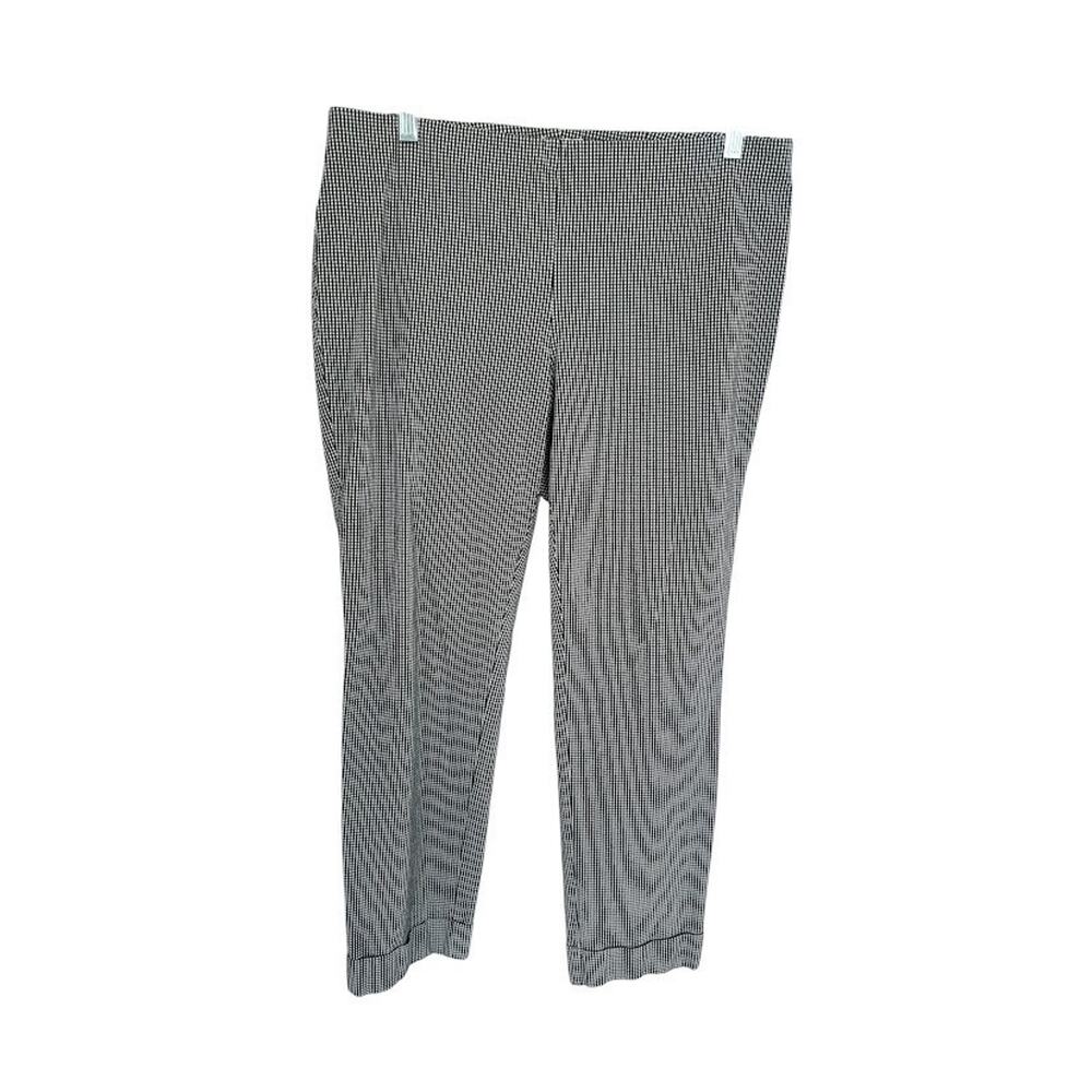 J Jill‎ Premium Bistretch Capri Pants Size 10 Black White Gingham Check Pull On